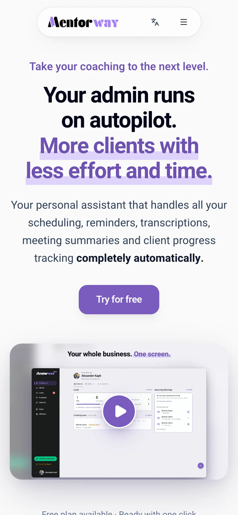 Mentorway on a phone